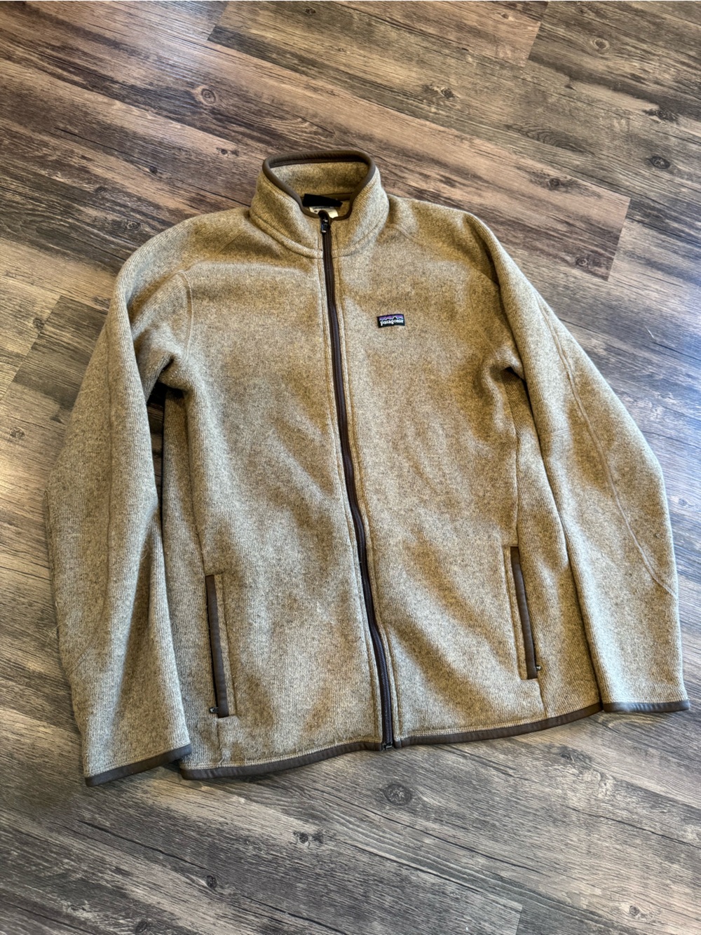 Patagonia Better Sweater Fleece Jacket Women’s Large Full Zip Brown Beige